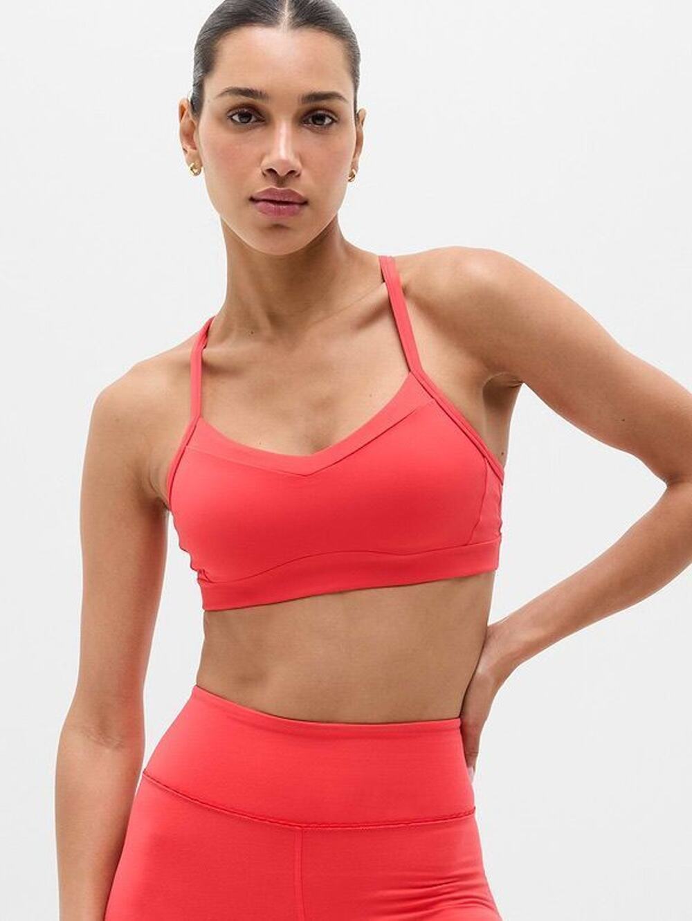 Athleta Vital Sports Bra Size Large Red Medium Support